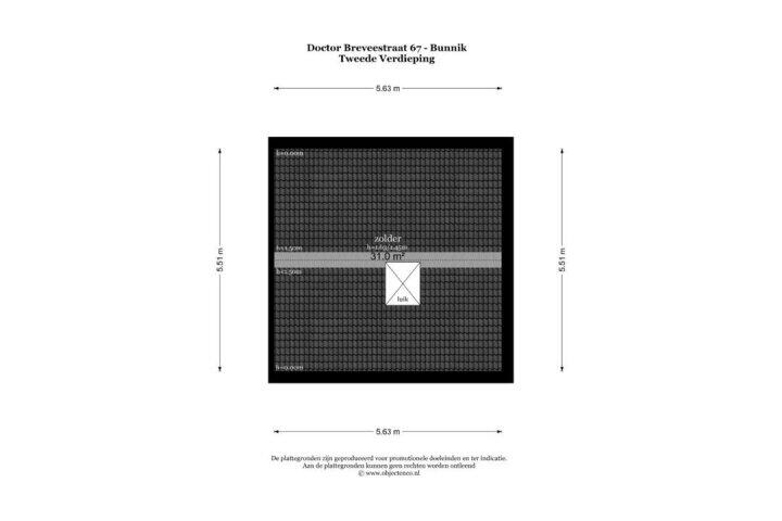 Plattegrond – Dr Brevéestraat 67, Bunnik