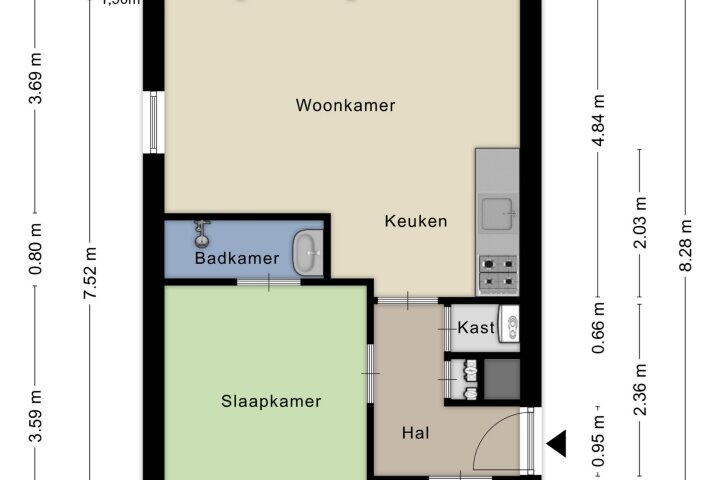 Plattegrond – Drievogelstraat 231, Kerkrade