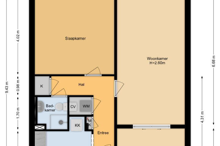 Plattegrond – Dr. J. W. Paltelaan 128, Zoetermeer