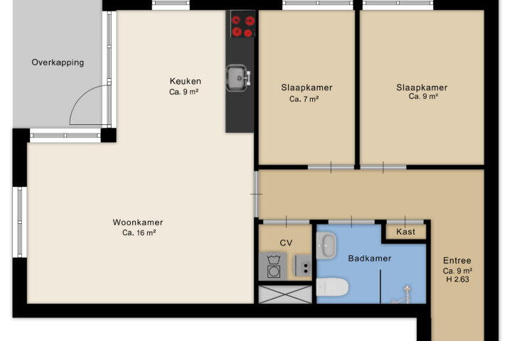 Plattegrond – Dr. Schaepmanstraat 75, Assen