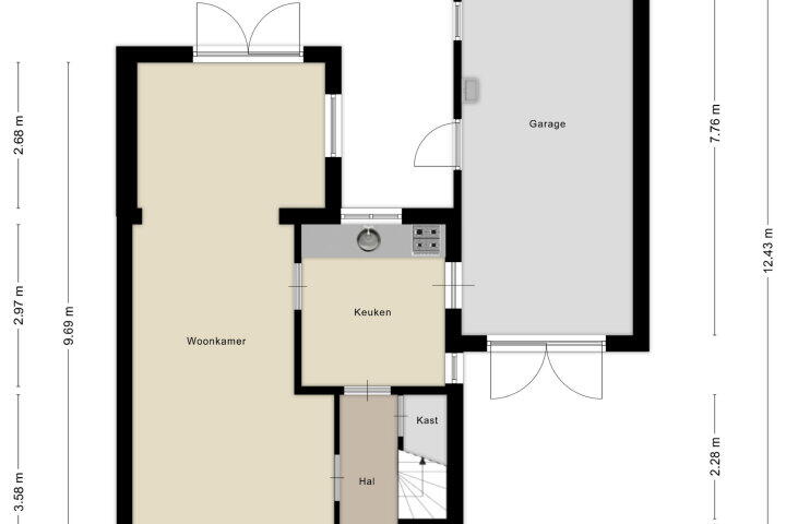 Plattegrond – Ds Israëlstraat 41, Bemmel