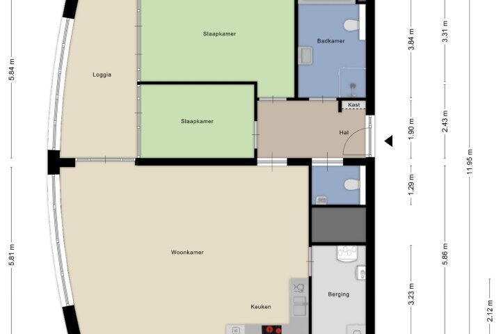 Plattegrond – Ds Theodor Fliednerstraat 153, Eindhoven