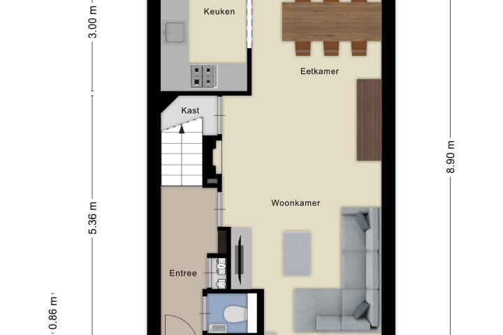 Plattegrond – Dubbelberg 30, Roosendaal