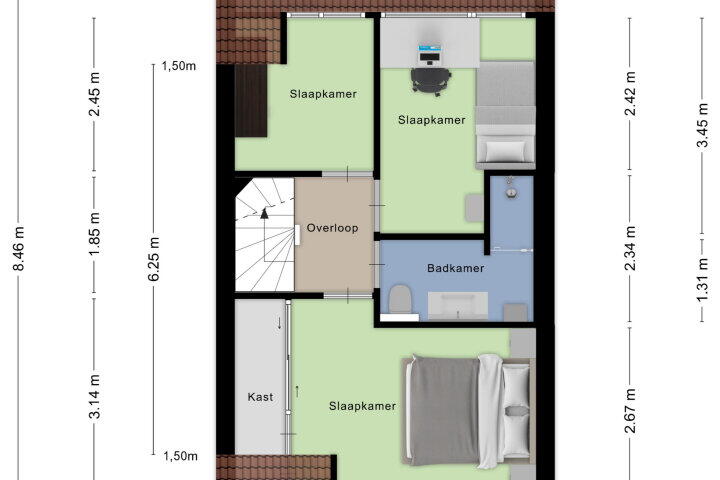 Plattegrond – Dubbelberg 30, Roosendaal