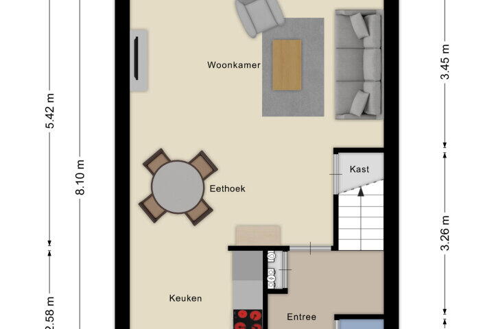 Plattegrond – Dubbelberg 74, Roosendaal