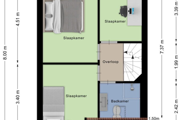 Plattegrond – Dubbelberg 74, Roosendaal