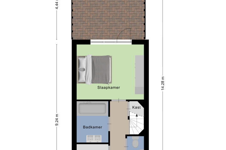 Plattegrond – Dunantstraat 32, Roosendaal