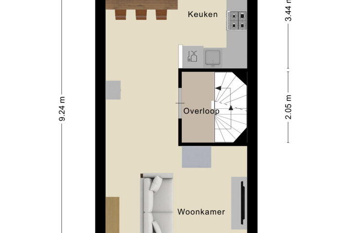 Plattegrond – Dunantstraat 32, Roosendaal
