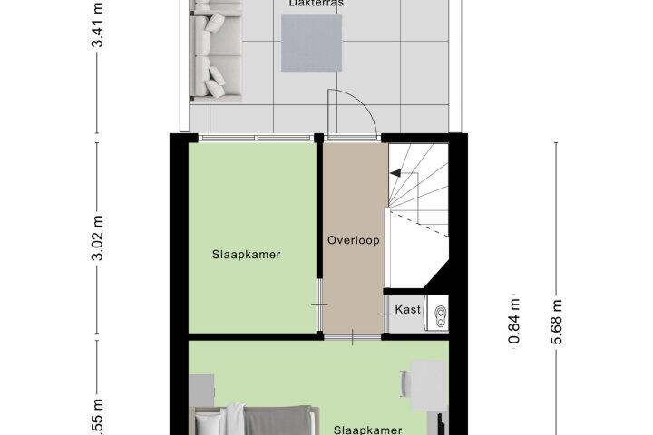 Plattegrond – Dunantstraat 32, Roosendaal