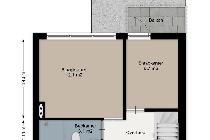 Plattegrond – Dunantstraat 12, Vriezenveen
