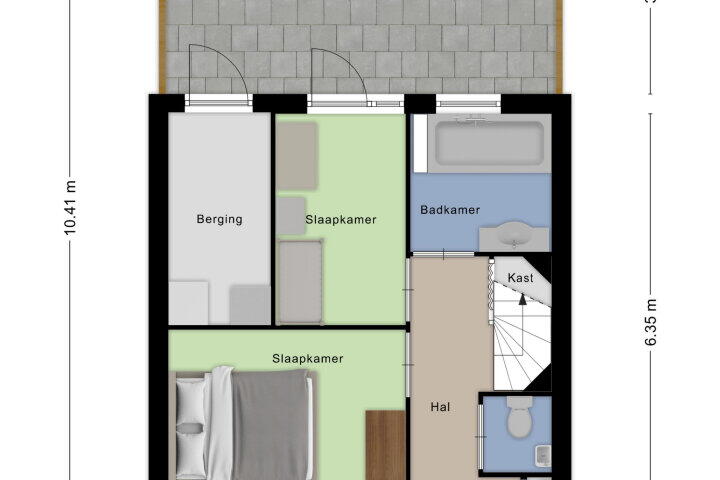 Plattegrond – Dunantstraat 52, Roosendaal