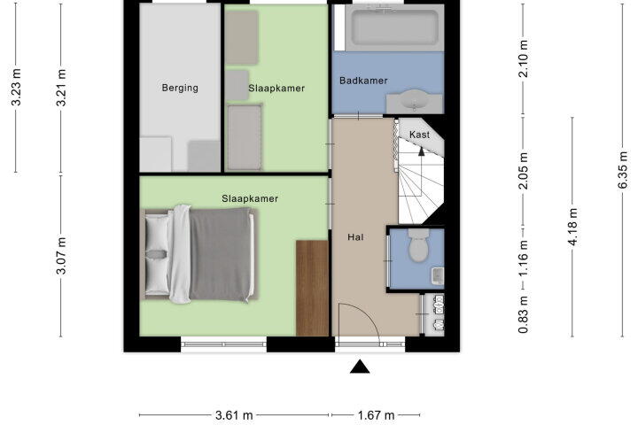 Plattegrond – Dunantstraat 52, Roosendaal