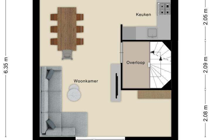 Plattegrond – Dunantstraat 52, Roosendaal