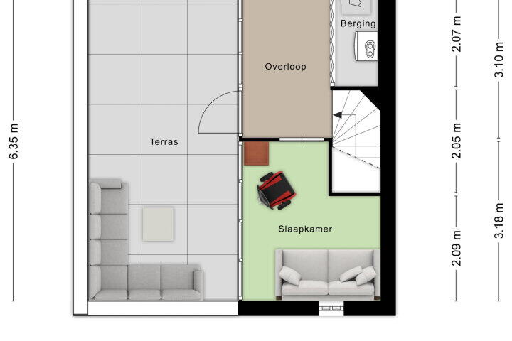Plattegrond – Dunantstraat 52, Roosendaal