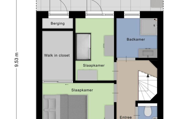 Plattegrond – Dunantstraat 64, Roosendaal