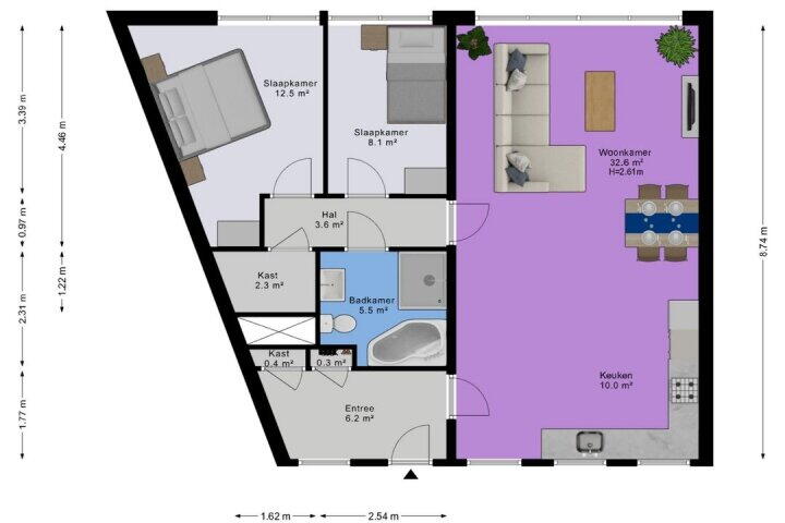 Plattegrond – Ebbingedwinger 17, Groningen