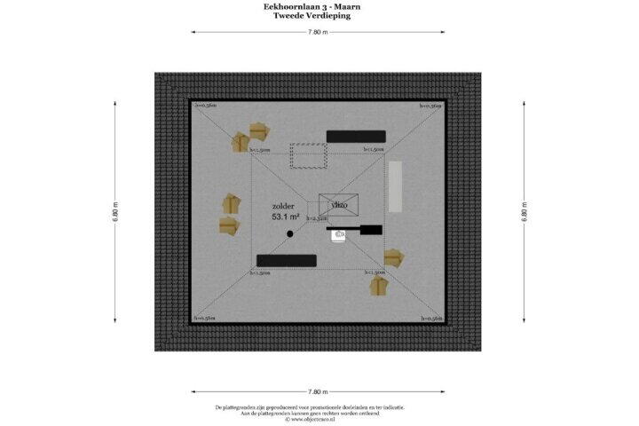 Plattegrond – Eekhoornlaan 3, Maarn