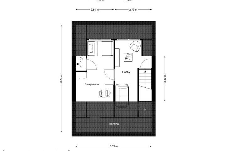 Plattegrond – Eems 57, Drachten