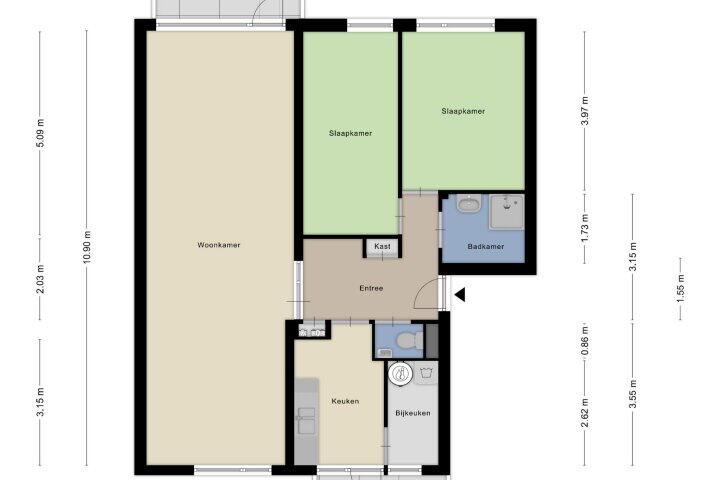 Plattegrond – Eenhoornsingel 95 E, Maastricht