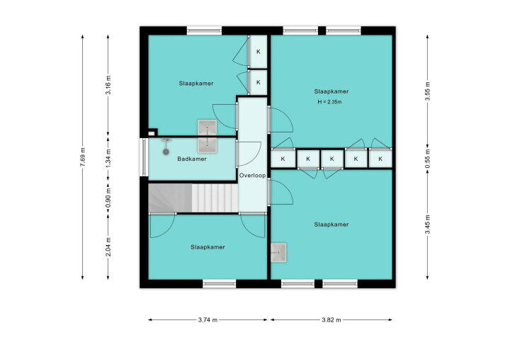 Plattegrond – Eerschotsestraat 94, Sint-oedenrode