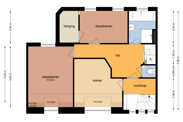 Plattegrond – Eerste Helmersstraat 218 3, Amsterdam
