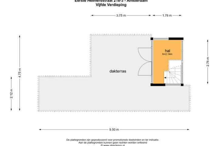 Plan – Eerste Helmersstraat 218 3, Amsterdam