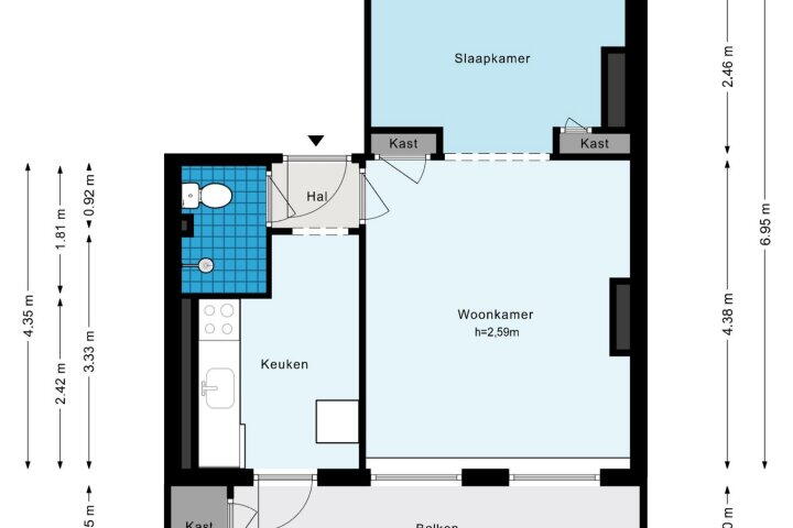Plattegrond – Eerste Jan van der Heijdenstraat 30 2A, Amsterdam