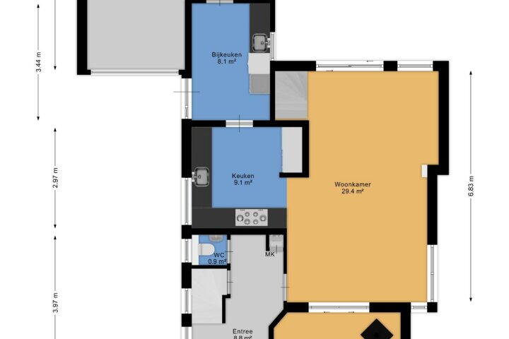 Plattegrond – Eikenlaan 3, Nieuw-Roden