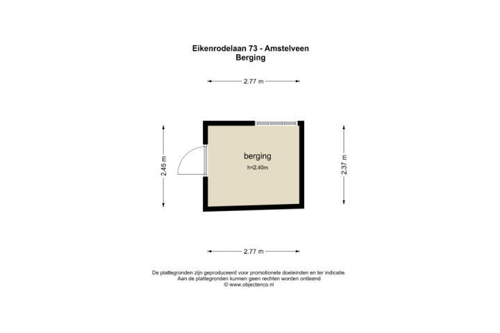 Plattegrond – Eikenrodelaan 73, Amstelveen