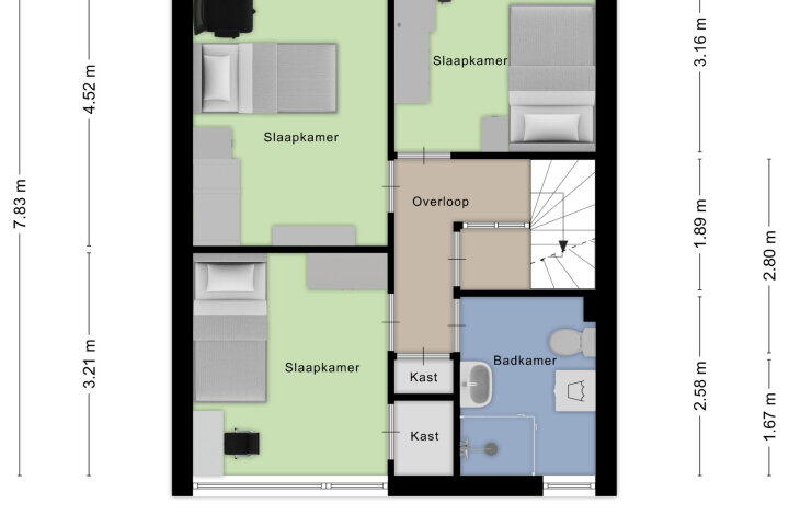 Plattegrond – Elisadonk 159, Roosendaal
