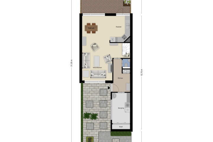 Plattegrond – Elisadonk 263, Roosendaal