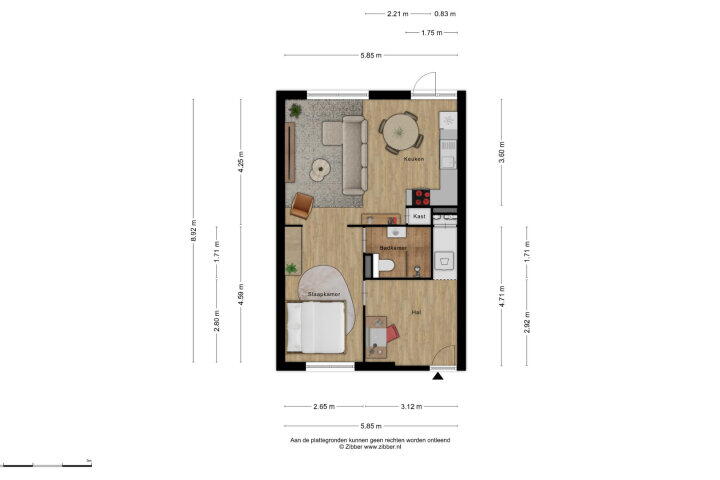 Plattegrond – Elzenbroek 56, Breda