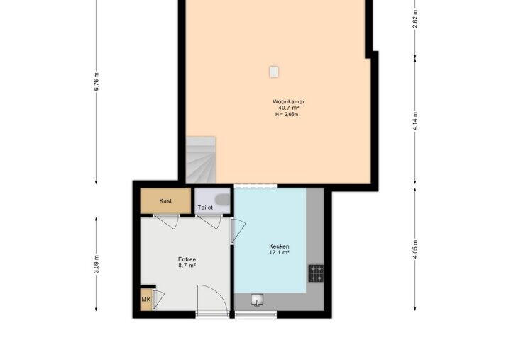 Plattegrond – Elzendreef 206, Voorburg
