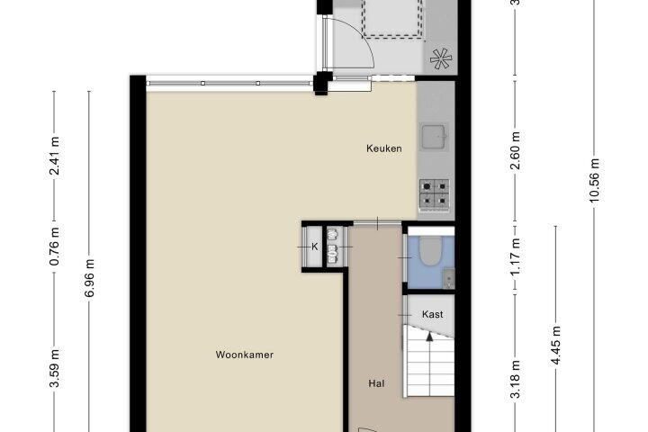 Plattegrond – Elzenwal 52, Gieten