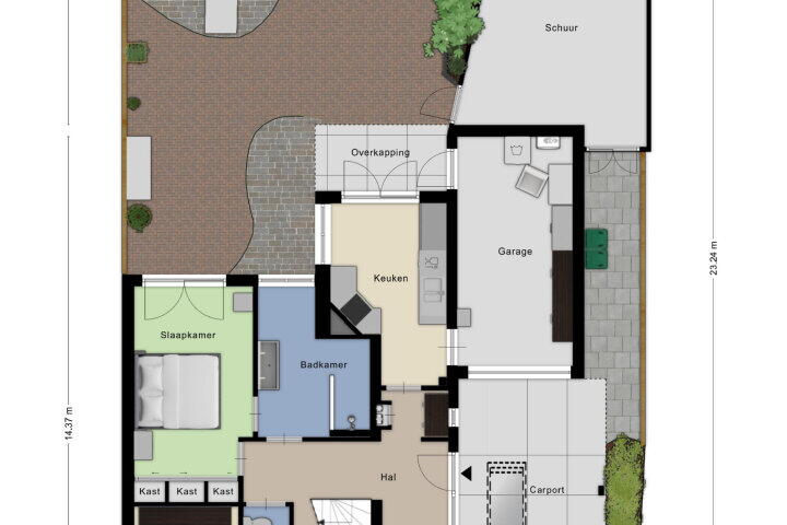 Plattegrond – Emmastraat 14, Roosendaal