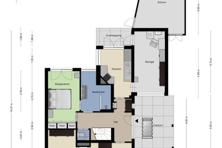 Plattegrond – Emmastraat 14, Roosendaal