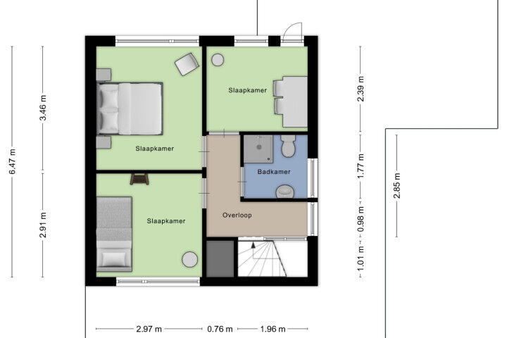 Plattegrond – Emmastraat 14, Roosendaal