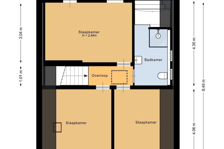 Plattegrond – Emmastraat 37, Meppel