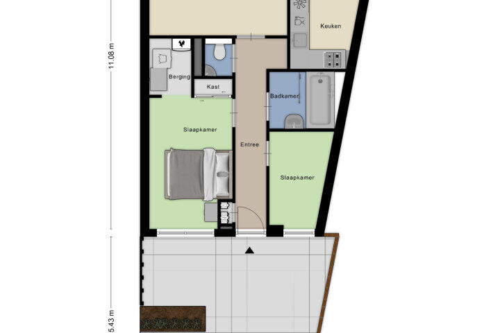 Plattegrond – Emmastraat 39 C, Roosendaal