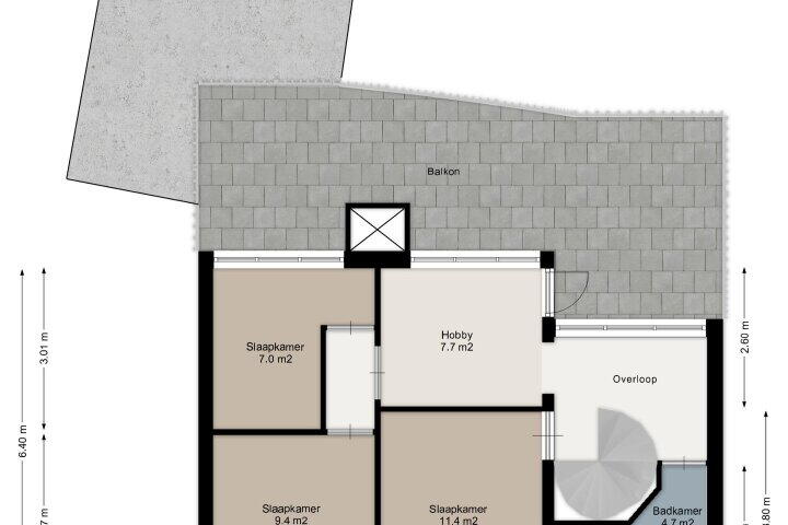 Plattegrond – Emmastraat 40, Wierden