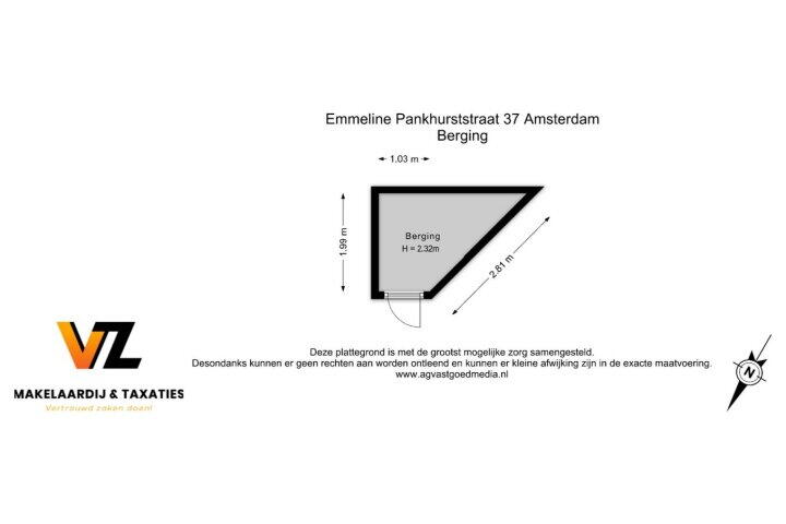 Plattegrond – Emmeline Pankhurststraat 37, Amsterdam
