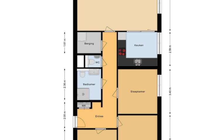 Plattegrond – Emmeline Pankhurststraat 37, Amsterdam