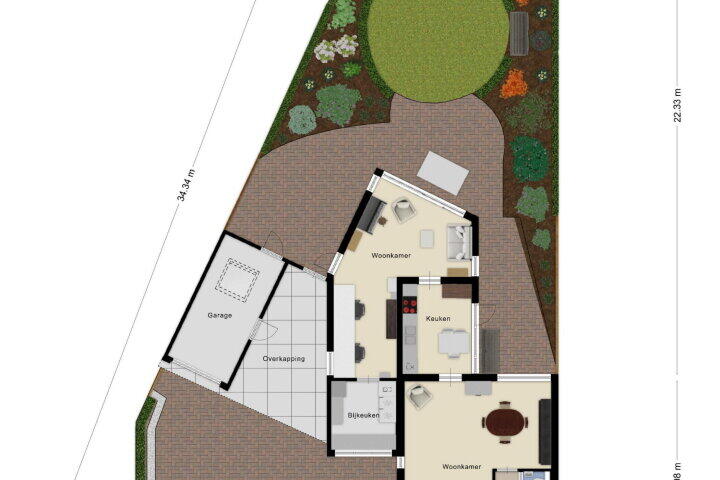 Plattegrond – Ericastraat 32, Roosendaal