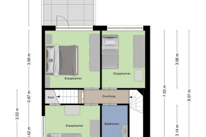 Plattegrond – Ericastraat 32, Roosendaal