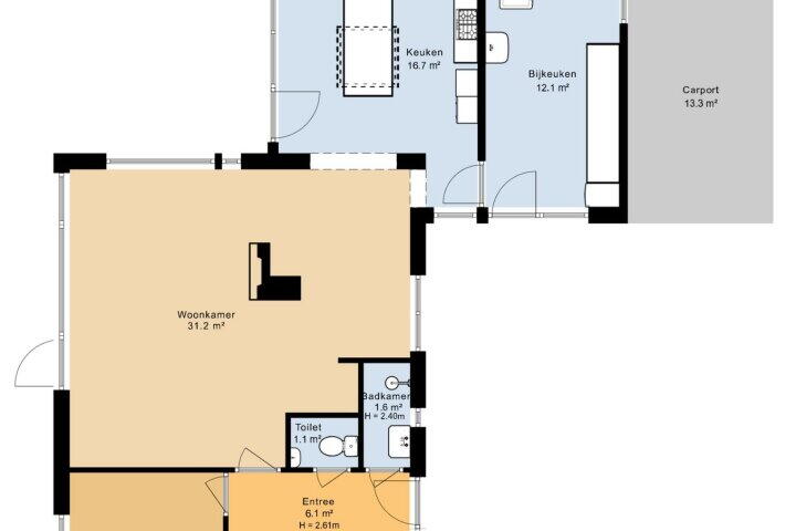 Plattegrond – Esdoornstraat 6, Roden