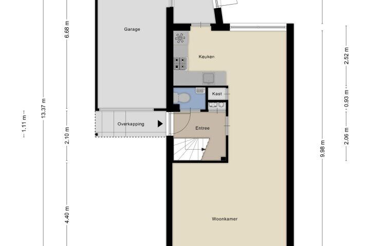 Plattegrond – Esweg 8, Gieten