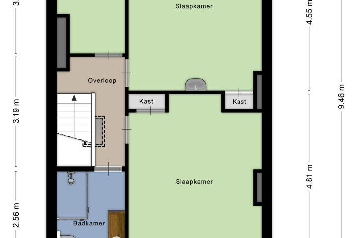 Plattegrond – Evertsenstraat 42, Nijmegen