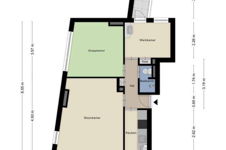 Plattegrond – Flakkeesestraat 61 B, Rotterdam
