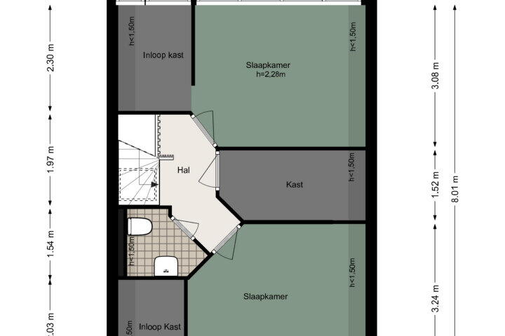 Plattegrond – Flakkeestraat 24, Amstelveen
