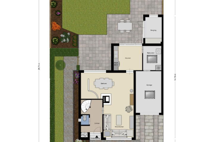 Plattegrond – Flamingostraat 11, Nispen